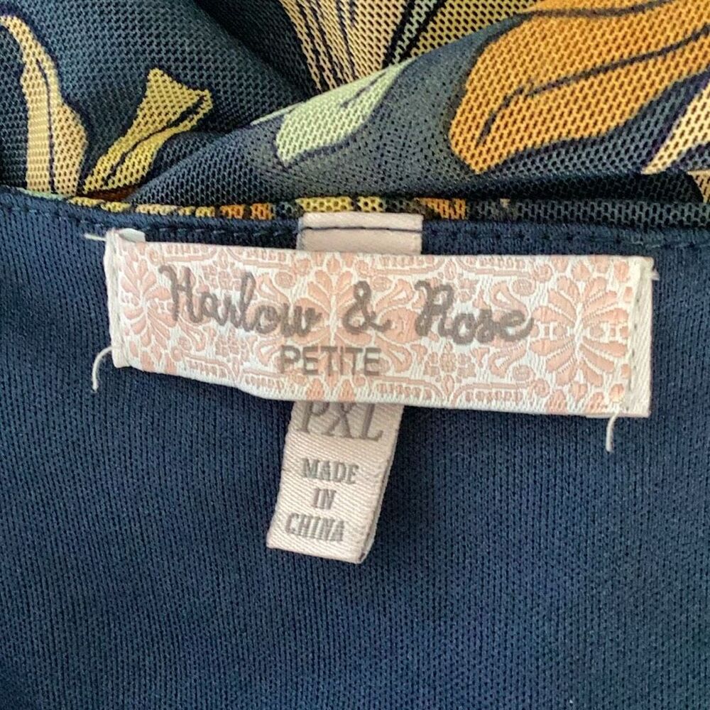 Harlow & Rose Petite Blue Floral Faux Wrap Maxi Dress PXL 3/4 Sleeve - Picture 7 of 9